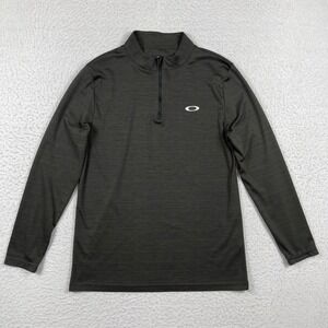 Oakley Hydrolix Quarter Zip Pullover Mens S Gray Heathered Light Performance
